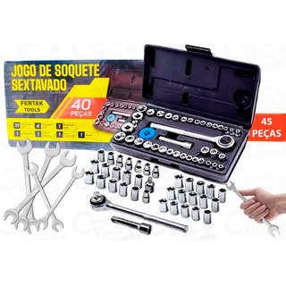 Kit Jogo Ferramentas Com 45 Peças Chave Fixa 8 A 19 Mm Kit Jogo Ferramentas Com 45 Peças Chave Fixa 8 A 19 Mm