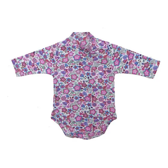 Body Manga Larga Media Polera Floreado