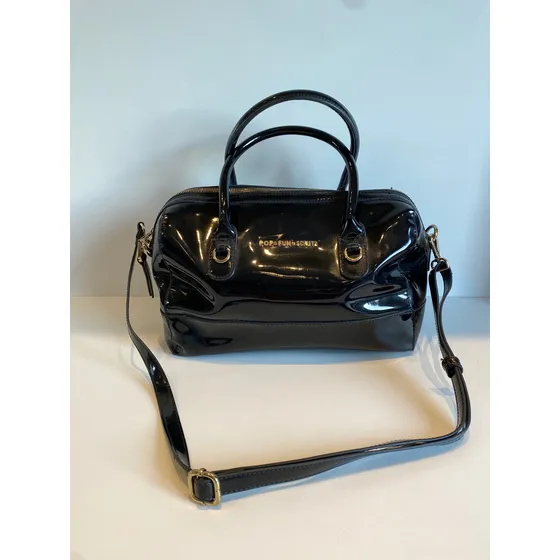 Bolsa Schutz Pop Fun Preto Verniz Tiracolo