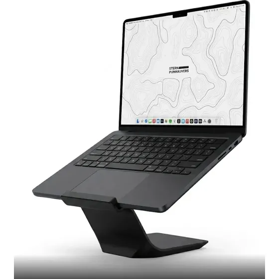 Suporte Notebook Universal Laptop Suspender Apoio Levantar Ergonômico Ventilado Resistente Minimalista Preto