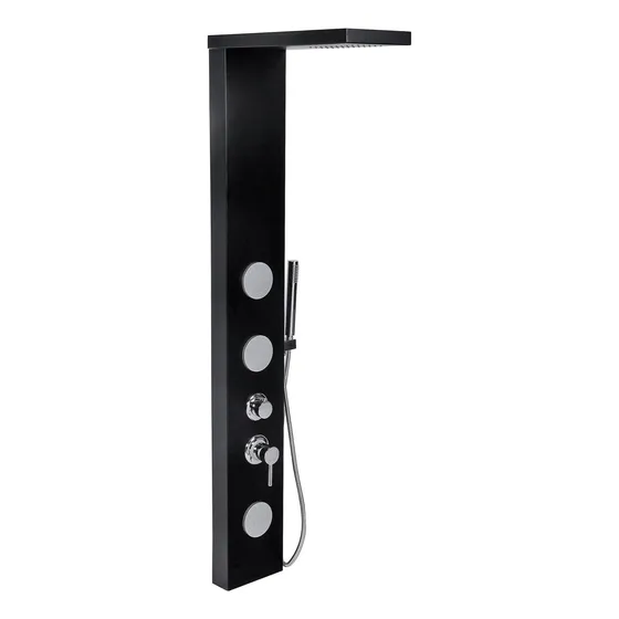 Columna De Ducha De Aluminio Negra 3 Jets - Telecompras Sc
