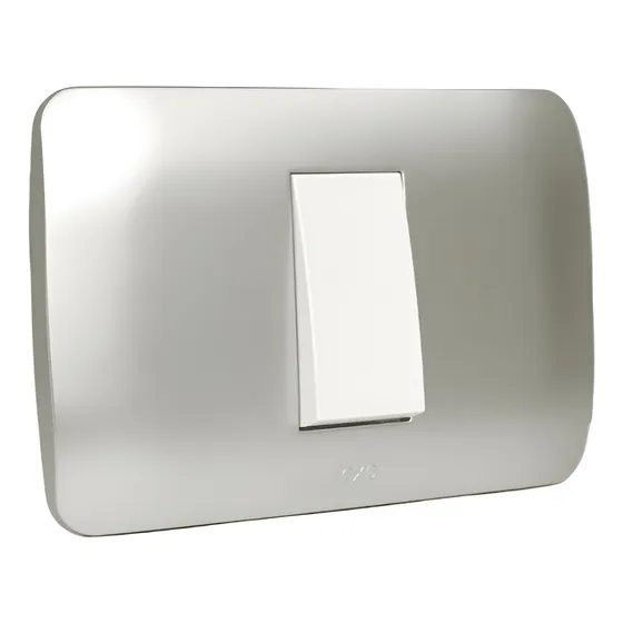 Interruptor Simple Lexo 9/24 10a 250v Blanco / Plata Armado Color Plateado Corriente Nominal 10 A