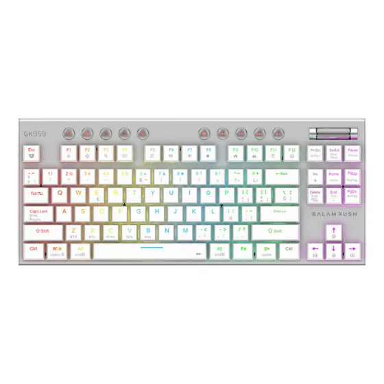 Teclado Gamer Mecánico Multdispositivo Dominate Expert Gk959 Teclado Blanco Idioma Español España