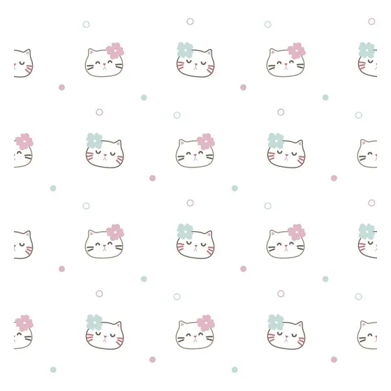 Papel De Parede Gatinho Hello Kitty Autocolante Lavável 5m