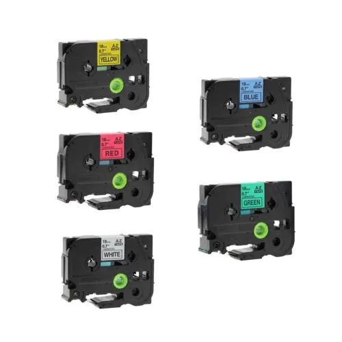5pk Set 18mm Tze Tz 241 441 541 641 741 Etiqueta Cintas Para