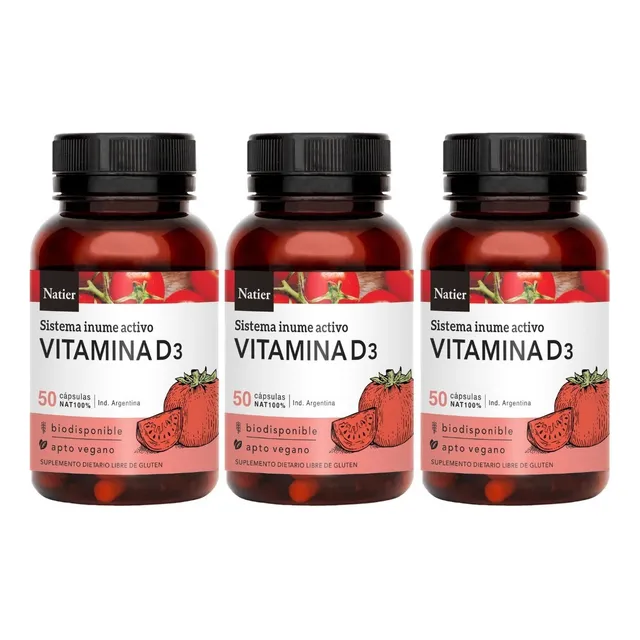  Vitamina D3 Sistema Inmune Cápsulas  X 50 - Natier X 3 Fcos