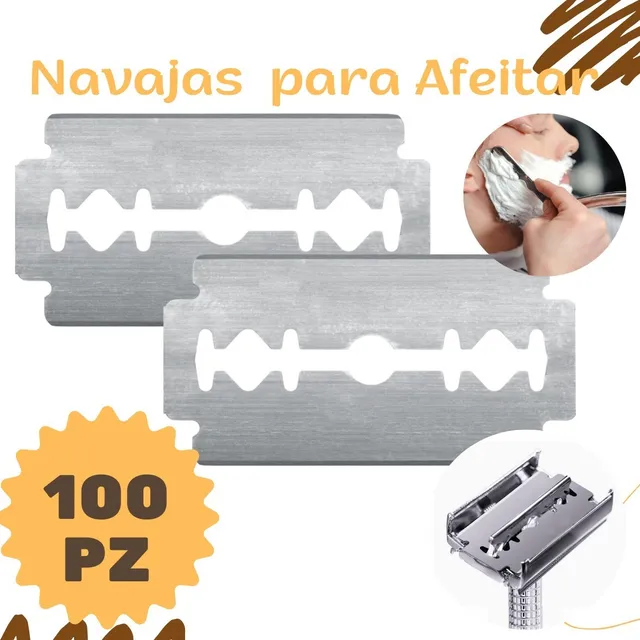 100 Navajas Para Rastrillo Mariposa Doble Filo