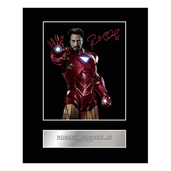 Robert Downey Jr. Firmado Foto Expositor Iron Man