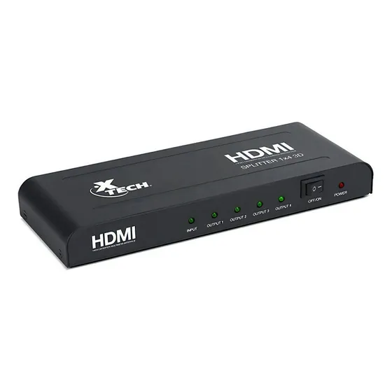 Splitter De Video Hdmi Xha-410 1080p 1 Entradas A 4 Salidas
