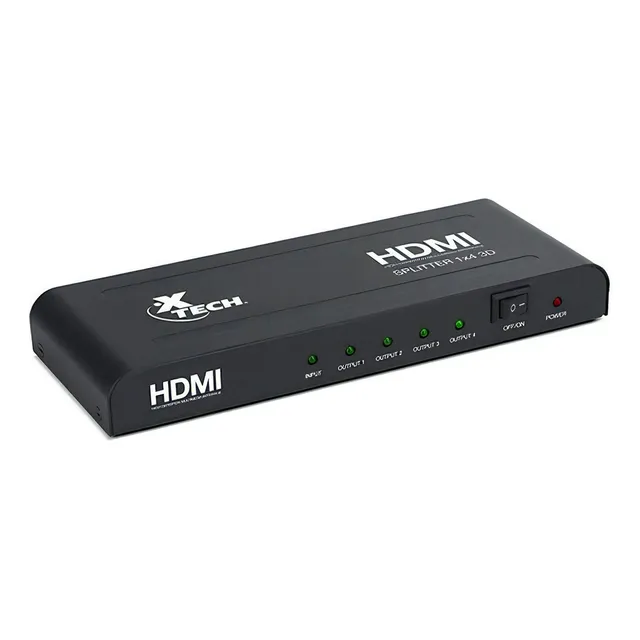 Splitter De Video Hdmi Xha-410 1080p 1 Entradas A 4 Salidas