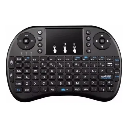 Mini Teclado Air Mouse Touch Inalambrico Smart Tv Box Pc Teclado Negro Idioma Español Latinoamérica