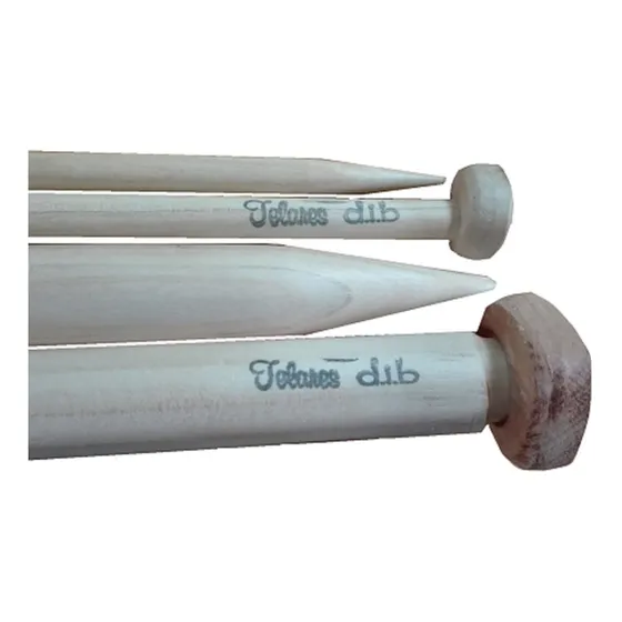2 Dos Agujas 8 Super Largas 60 Cm Madera Tricot Tejer Dib