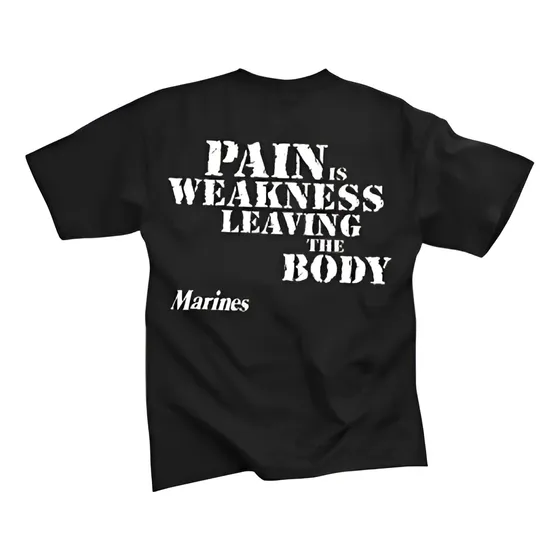 Camiseta Negra El Dolor Es Debilidad Saliendo Del Cuerpo
