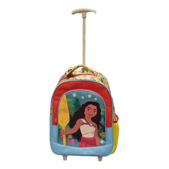 Mochila Infantil Moana Princesa 40x30x14 Escolar Ruedas
