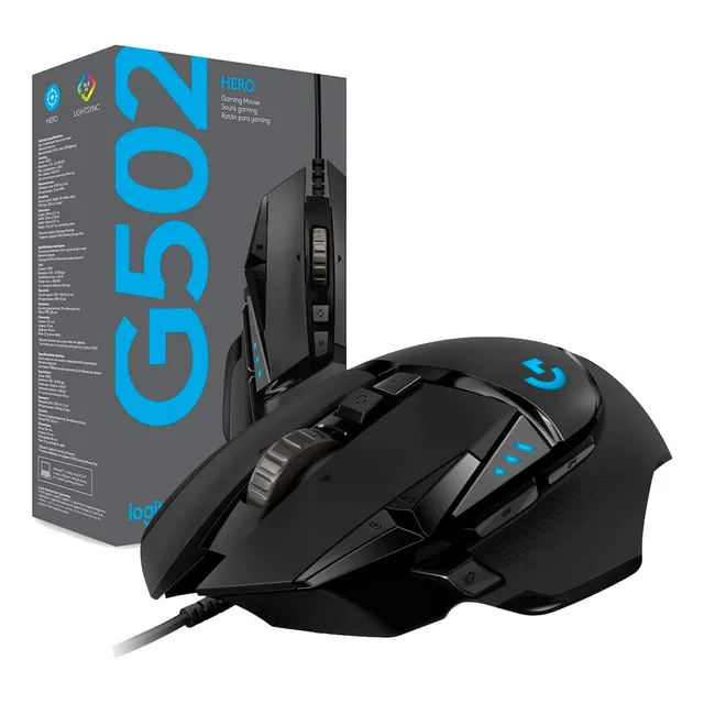 Mouse gamer Logitech GG Series G502 Hero 910-005550 negro