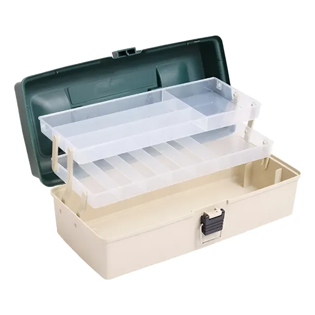 Caja Valija Organizador De Pesca Doble Bandeja Reforzada