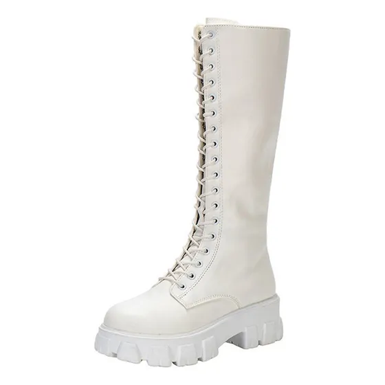 Zapatos De Mujer Con Tacón Alto, Cálidas Botas Hasta La Rodi