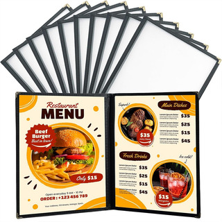 Fundas Menú A4 Pulgadas 2 Páginas 4 Vistas Restaurante 10pzs Fundas Menú A4 Pulgadas 2 Páginas 4 Vistas Restaurante 10pzs