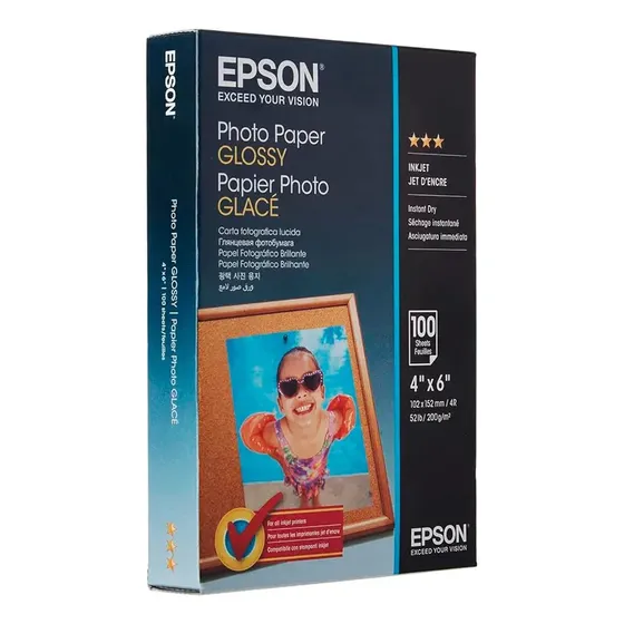 Papel Fotográfico Epson S042038 Glossy 4x6 100 Hojas Blanco | MercadoLibre