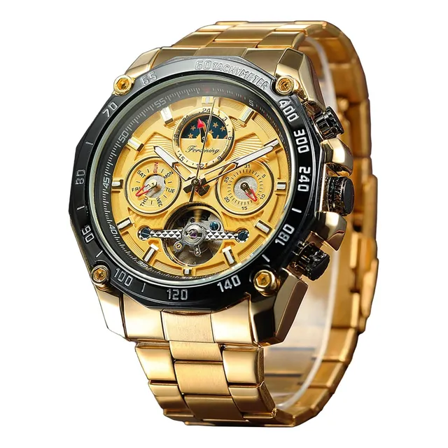 Reloj Forsining Automático, Color Dorado, Y En Plata.
