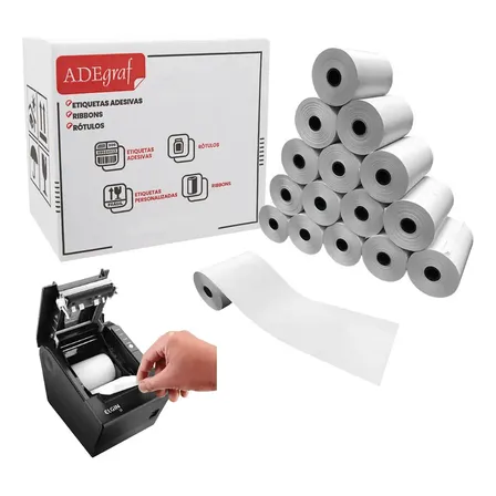 Bobina Térmica 80x40 Pdv Cupom Fiscal Senha Cx 20 Un Adegraf Cor Branco