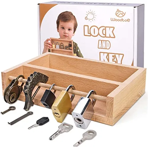 Woodtoe Montessori Lock And Key Toy Set For Kids, Yd79w