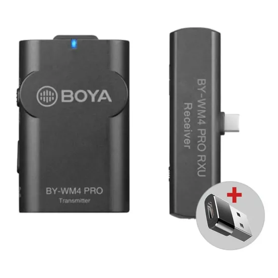 Kit Micrófono Boya By-wm4 Pro K5 Inalámbrico Usb-c Android