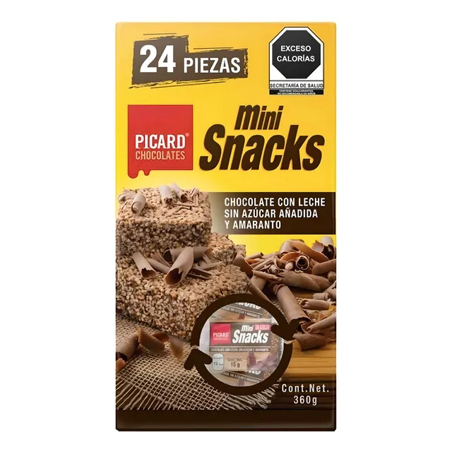 Picard Mini Snacks Chocolate Con Leche Y Amaranto 24 Pzs