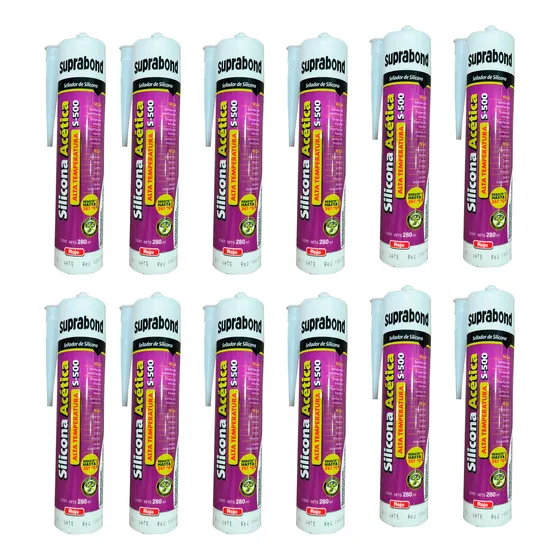 Silicona Alta Temperatura X12 Cartuchos 280ml Suprabond S500