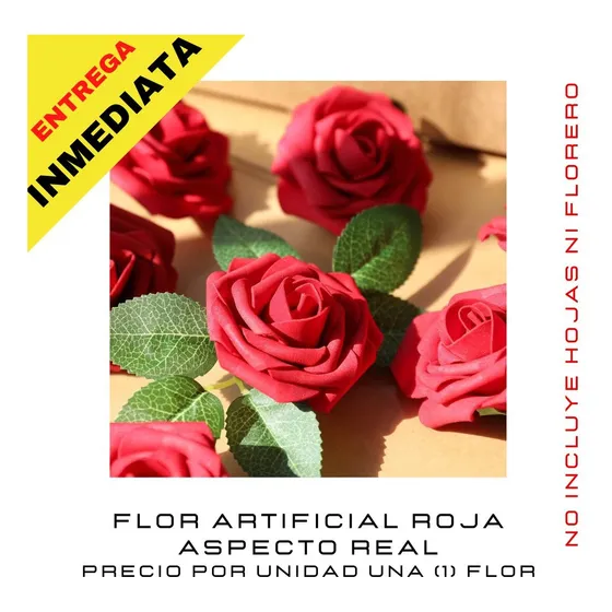 Rosa Artificial Aspecto Real Rojo Flor Boda Ramo Diy
