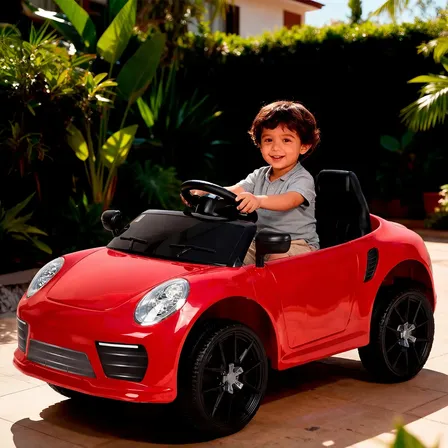 Carrinho Elétrico Infantil Com Controle Remoto Porsche 12v Vermelho