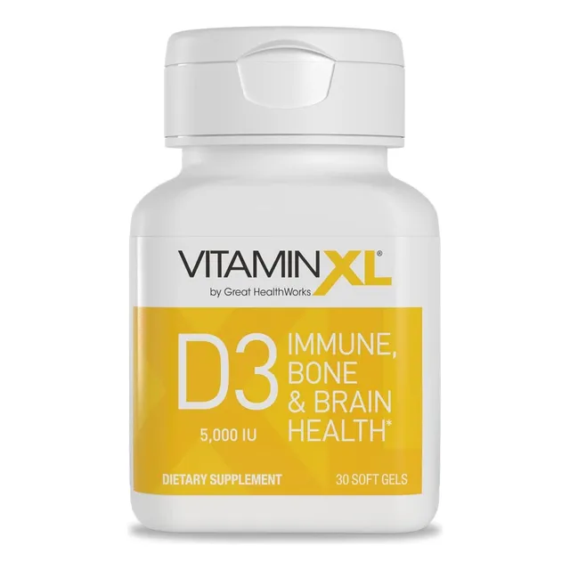 Suplemento De Vitamina D3 De Omega, 5000 Ui, 125 Mcg, 30 Cáp