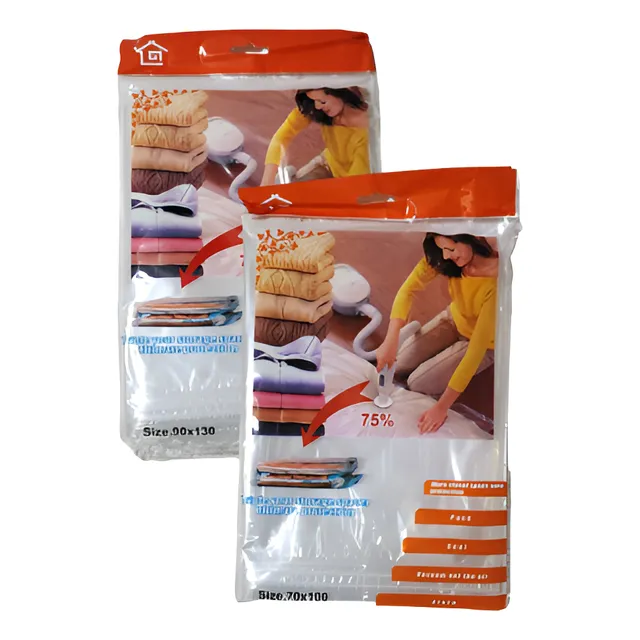 Pack X2 Bolsas De Almacenamiento Al Vacío S Y M