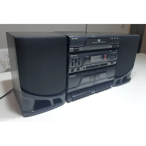 Boombox Sharp Gx-cd560b Vintage !!!!! Cd Não Funciona !!!!! Preto