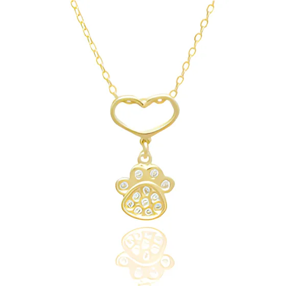 Colar Gargantilha Patinha De Cachorro Pet Banhado A Ouro 18k