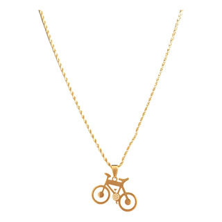 Corrente Trançada 45cm Pingente Bicicleta Aço Inoxidável Corrente Trançada 45cm Pingente Bicicleta Aço Inoxidável