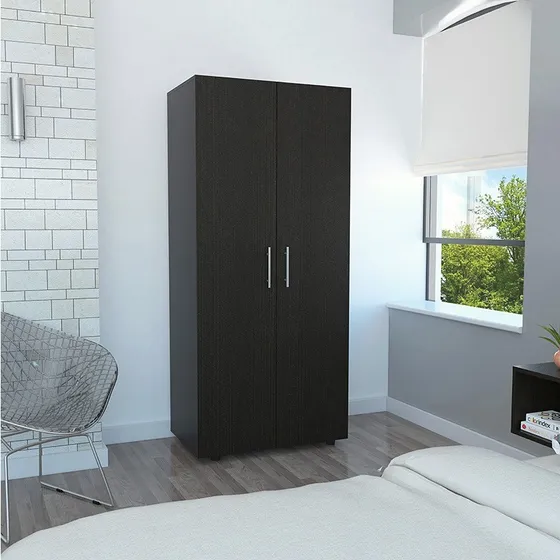 Clóset RTA Muebles Tera color wengue de madera aglomerada con 2 puertas batientes