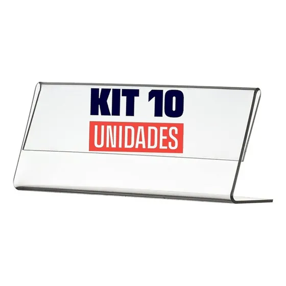 Display Porta Preço Acrílico 10x5 Balcão-kit 10 Peças