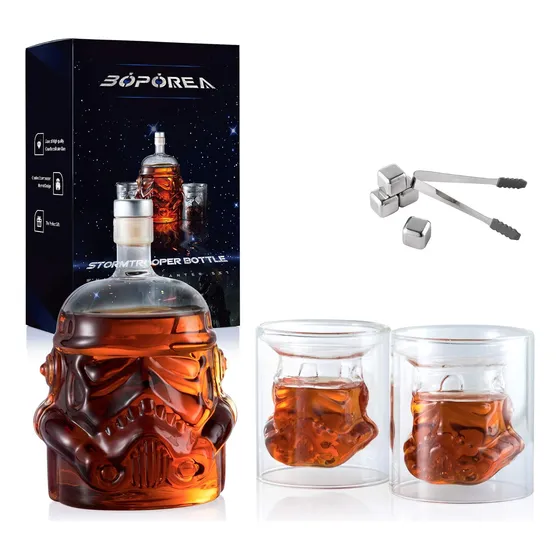 Juego Decantador De Whisky Creativo Transparente Con 2 Co...