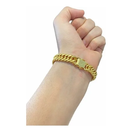 Pulseira Grumet Oca 10mm Banhado Ouro