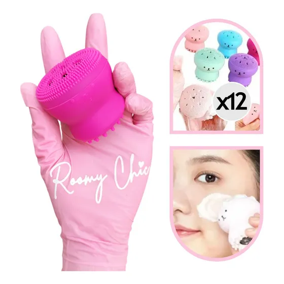 Set 12 Pulpos Pulpitos Exfoliantes Limpieza Facial Mayoreo