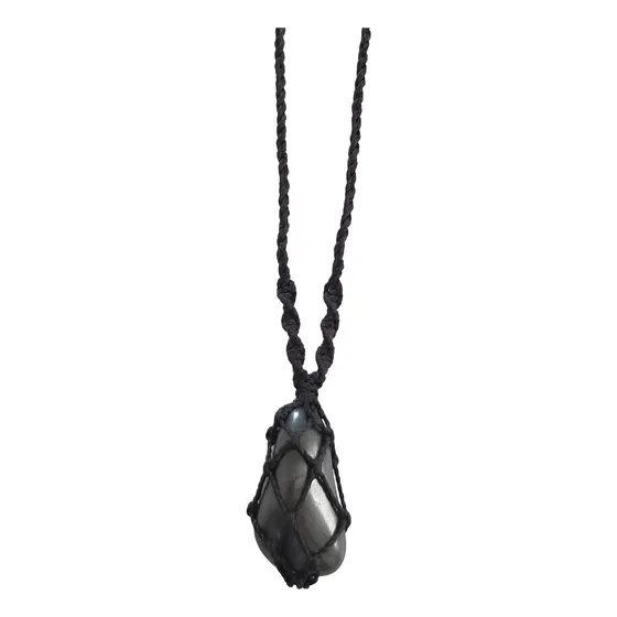 Collar  Canastita  Con Piedra Natural Hematita 