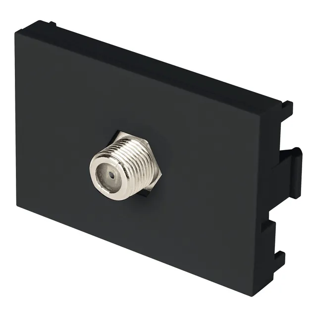 Toma De Television Negro Conector Roscado Volteck 47883