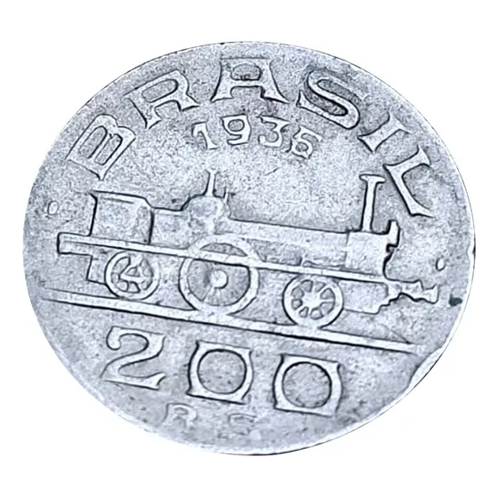 Moeda Antiga Brasil 200 Réis 1936 Moeda Reverso Invertido