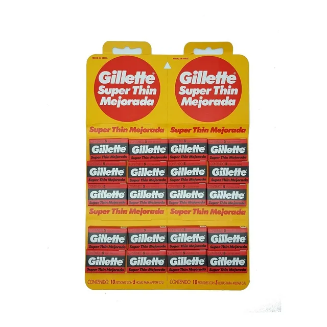 Navaja Gillette Para Afeitar De Doble Filo 100 Pzas Navajas
