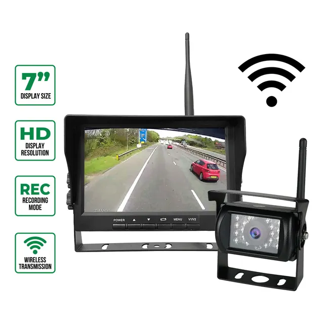 Monitor Camara Inalambrico Dvr Para Camion Auto 12v A 24v Hd