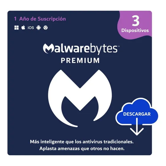 Malwarebytes Premium | 3 Dispositivos | 1 Año