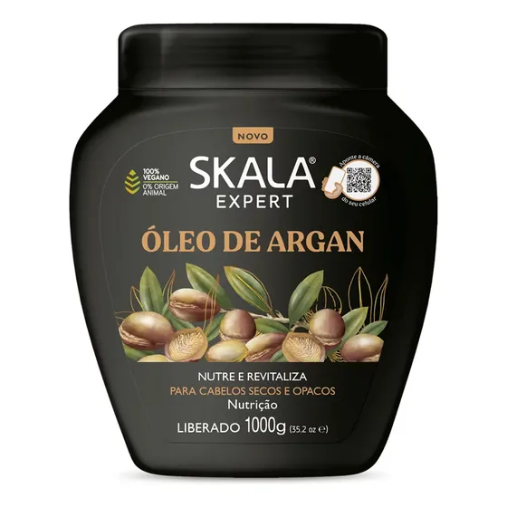 Creme Para Cabelo Skala Brilho Incrível Óleo De Argan 1 Kg