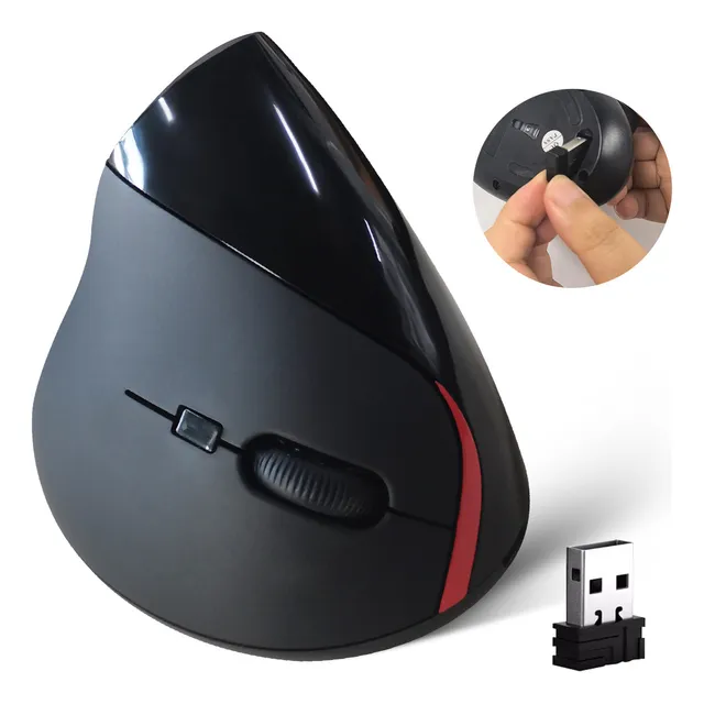Moyac ME02 Mouse Vertical Inalámbrico Recargable Negro