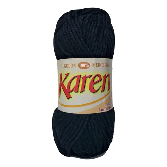 Hilaza Karen 100% Algodón Madeja De 100g Color Negro